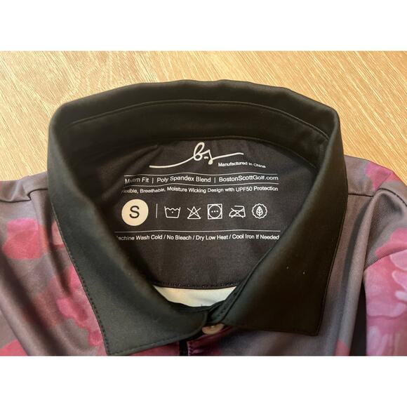 Boston Scott Youth Polo Azalea Size Small Floral Golf Modern Fit - Picture 4 of 6